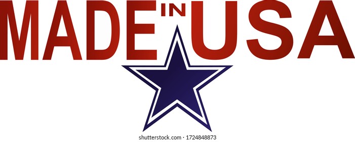 Vector - made in USA and star sign.