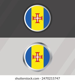 Vector Madeira Round Flag Template