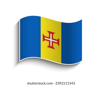 Vector Madeira waving Flag Icon