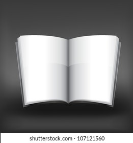 Vector magazine blank, page template for design on gray background