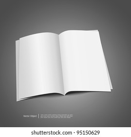 Vector magazine blank, page template for design on gray background