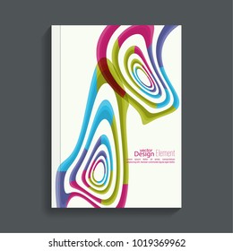 Vector Magazine Cover with colored geometric shapes. 