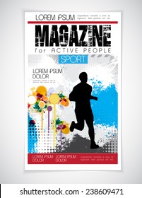 Vector magazine cover. Template. 