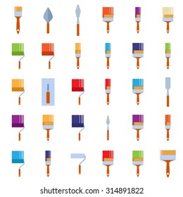 Vector mage of a set of icons of burnishing tools