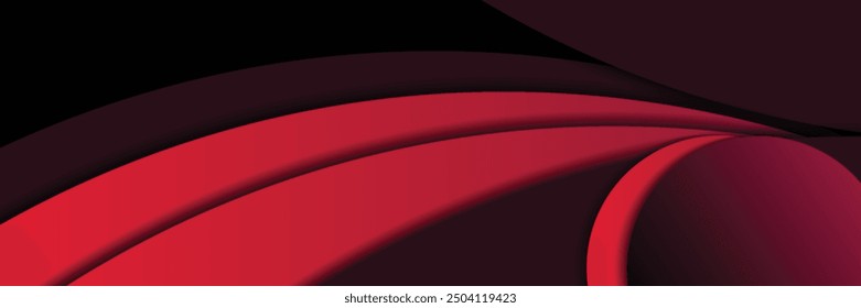 Elemento de curva de fondo de línea magenta de Vector con espacio negro para el diseño de texto y mensajes, capas superpuestas	
