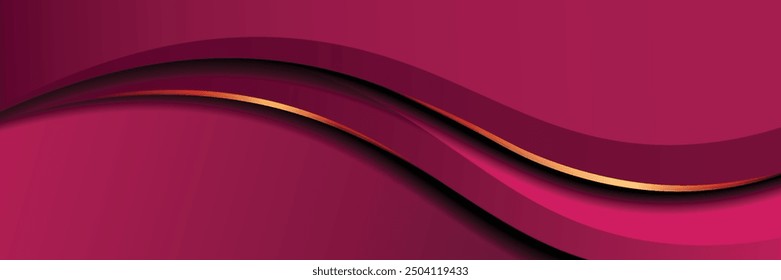 Elemento de curva de fondo de línea magenta de Vector con espacio negro para diseño de texto y mensajes, increíble diseño real