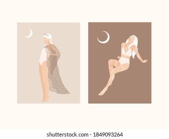 vector magic beautiful women witches