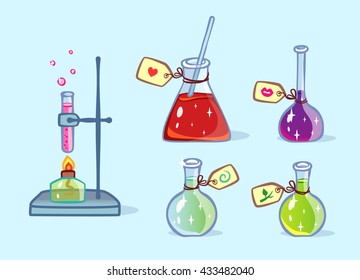 vector magic chemistry objects set
