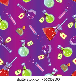 vector magic chemistry violet seamless pattern