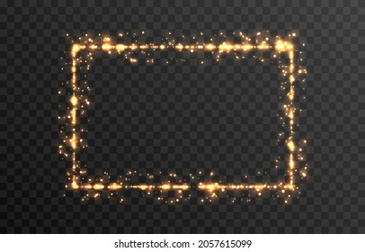 Vector Magic Glow. Sparkling Light, Sparkling Dust Png. Glowing Frame. Christmas Light.