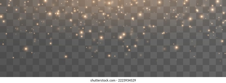 Vector magic glow. Sparkling light, sparkling dust png. Glittering fairy dust falls from the sky. Christmas light.