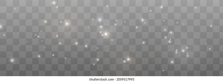 La magia vectorial brilla. Polvo blanco y dorado, explosión de partículas png. Polvo de hadas resplandecientes. Luz de Navidad.