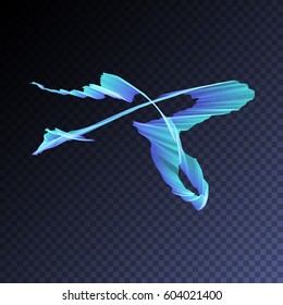 Vector magic glowing swirl flare transparent light effect. Bright shining wavy element for your design.