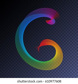 Vector magic glowing swirl flare transparent light effect. Bright shining wavy element for your design.