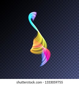 Vector magic glowing swirl trail transparent light effect. Bright shine wavy element for your design.