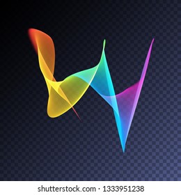 Vector magic glowing swirl trail transparent light effect. Bright shine wavy element for your design.