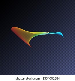 Vector magic glowing swirl trail transparent light effect. Bright shine wavy element for your design.