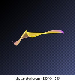 Vector magic glowing swirl trail transparent light effect. Bright shine wavy element for your design. 