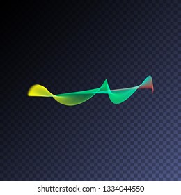 Vector magic glowing swirl trail transparent light effect. Bright shine wavy element for your design. 