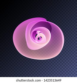 Vector magic glowing swirl trail transparent light effect. Bright shine wavy element for your design. 