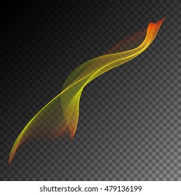 Vector magic glowing swirl trail transparent light effect. Bright shine wavy element for your design.