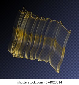 Vector magic glowing swirl trail transparent light effect. Bright shine wavy element for your design. Aurora Borealis.