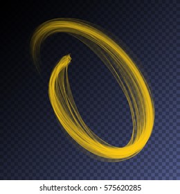 Vector magic glowing swirl trail transparent light effect. Bright shine wavy element for your design.