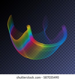 Vector magic glowing swirl trail transparent light effect. Bright shine wavy element for your design.
