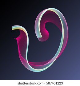 Vector magic glowing swirl trail transparent light effect. Bright shine wavy element for your design.