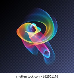 Efecto luminoso transparente de la pista de giro mágico vectorial. Brillante elemento ondulado para su diseño.