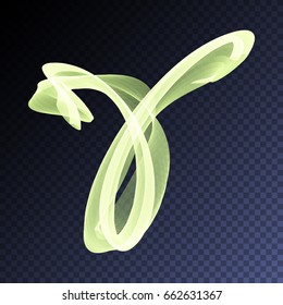 Vector magic glowing swirl trail transparent light effect. Bright shine wavy element for your design.