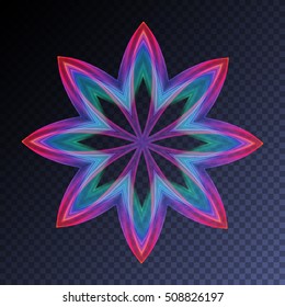 Vector magic glowing transparent light effect. Bright shine floral element for your design.