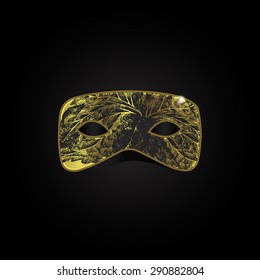 Vector magic gold mask with black pattern