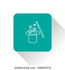 Vector magic hat and wand with sparkles