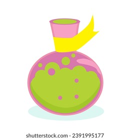 Vector magic object.Flask with magic potion flat illustration.