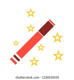 vector magic rod isolated icon - fantasy magician sign symbol - fairytale illustration sign
