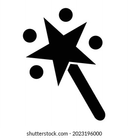 Vector Magic Wand Glyph Icon Design

