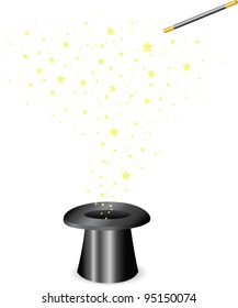 Vector - Magic wand and Hat