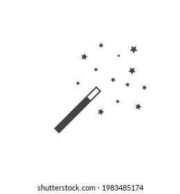 Vector magic wand icon on white isolated background. on white isolated background.