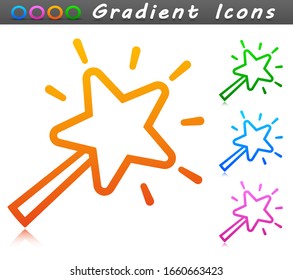 Símbolo de icono de varita mágica vectorial
