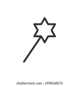 Vector magic wand line icon. Symbol in trendy outline style. Vector illustration isolated on a white background. 