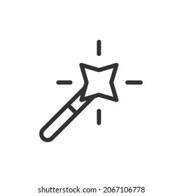 Vector magic wand line icon. Symbol in trendy outline style. Vector illustration isolated on a white background. 