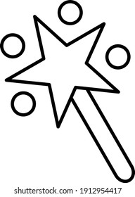 Vector Magic Wand Outline Icon Design
