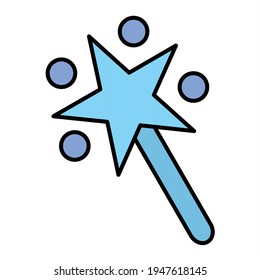 Vector Magic Wand Outline Icon Design
