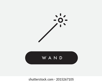 Vector magic wand thin line icon illustration