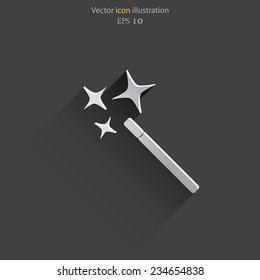 Vector magic wand web icon. Eps 10.