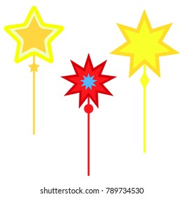 Vector  magic wands set. Cute cartoon illustration for your design. Magical thing for fairy.