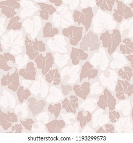 Vector Magical Autumn Pumpkin Leaves in beige seamless pattern background. Perfect for fabric, scrapbooking and wallpaper projects.