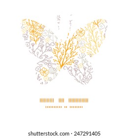 Vector magical floral butterfly silhouette pattern frame