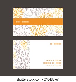 Vector magical floral horizontal stripe frame pattern business cards set